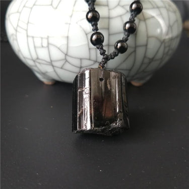 Raw Black Tourmaline Pendant